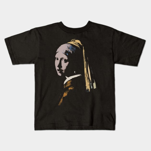 Girl with a pearl earring Kids T-Shirt by Paskwaleeno